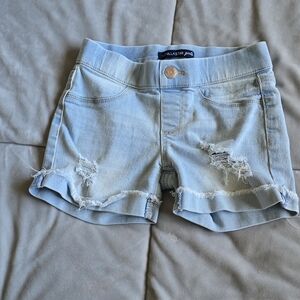 Vanilla Star Sky Blue Ripped Denim Shorts